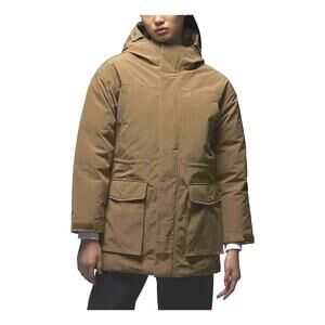 $325 NWT NIKE AIR JORDAN WOMENS DOWN PUFFER COAT SIZE LARGE TAN JACKET PARKA
